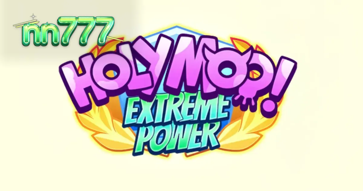Holy Moo! Extreme Power slot game screen na nagpapakita ng mga karakter na baka at Olympus theme.
